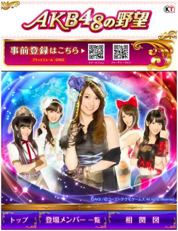 コーエーテクモゲームス、新作ソーシャルシミュレーションゲーム「AKB48の野望」の公式サイトをオープン1