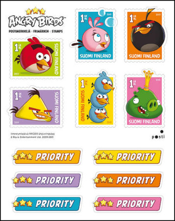 フィンランド郵政、Angry Birdsの切手シートを販売