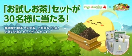 ソーシャル農園シミュレーションゲーム「ハッピーベジフル」、ベジガーデンの「葉っピィ向島園のおためし茶箱」が貰えるキャンペーンを実施