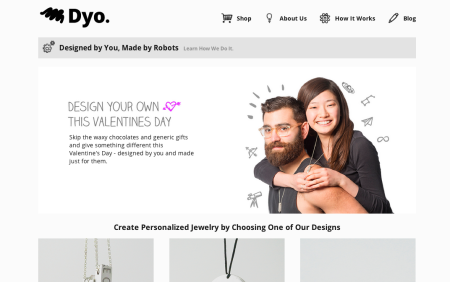 バレンタインデーに3Dプリンタ製のアクセサリーをプレゼントしよう！　MITがアクセサリー製作サービス「Dyo」をオープン
