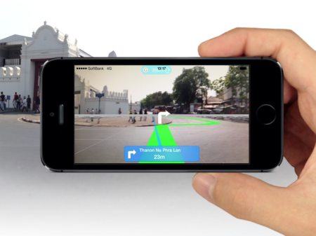 インクリメントP、iPhoneをかざすだけで海外都市を道案内するAR徒歩ナビアプリ「MapFan AR Global」をリリース