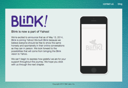 米Yahoo! スマホ向けメッセージングアプリ「Blink」を運営するMeh Labsを買収