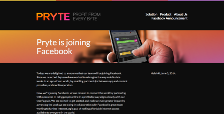 Facebook、フィンランドのモバイルデータ企業のPryteを買収