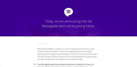 米Yahoo! 、メッセージングアプリの「MessageMe」を買収