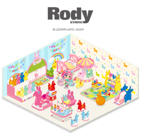 LINE、スマホ向け仮想空間「LINE PLAY」にてイタリア生まれのカラフル玩具「Rody」のルームを公開