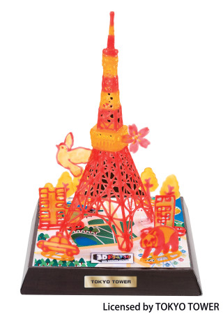 メガハウス、樹脂を光で固める3Dプリンティングペン「3Dドリームアーツペン」で東京タワーと東京スカイツリーを作れる新商品を3月に発売