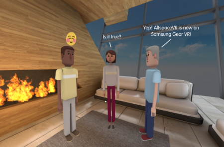 VR対応仮想空間のAltspaceVR、Gear VR版をリリース