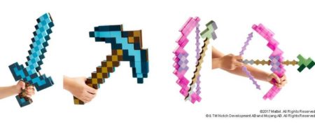 マテル、「Minecraft」の「ダイヤの剣」などを忠実に再現した玩具を5月より日本でも販売