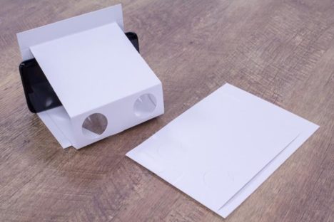 WHITEと大日本印刷、ダイレクトメールとして送れる紙製スマホVRゴーグル「Milbox POST」を発表