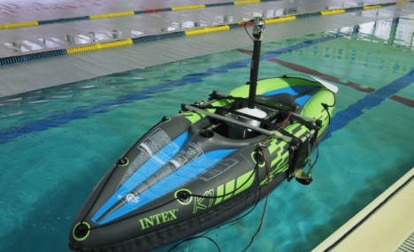 H2LとNTTドコモ、水の抵抗感や揺れを遠隔で体感できるカヤックロボットを共同開発